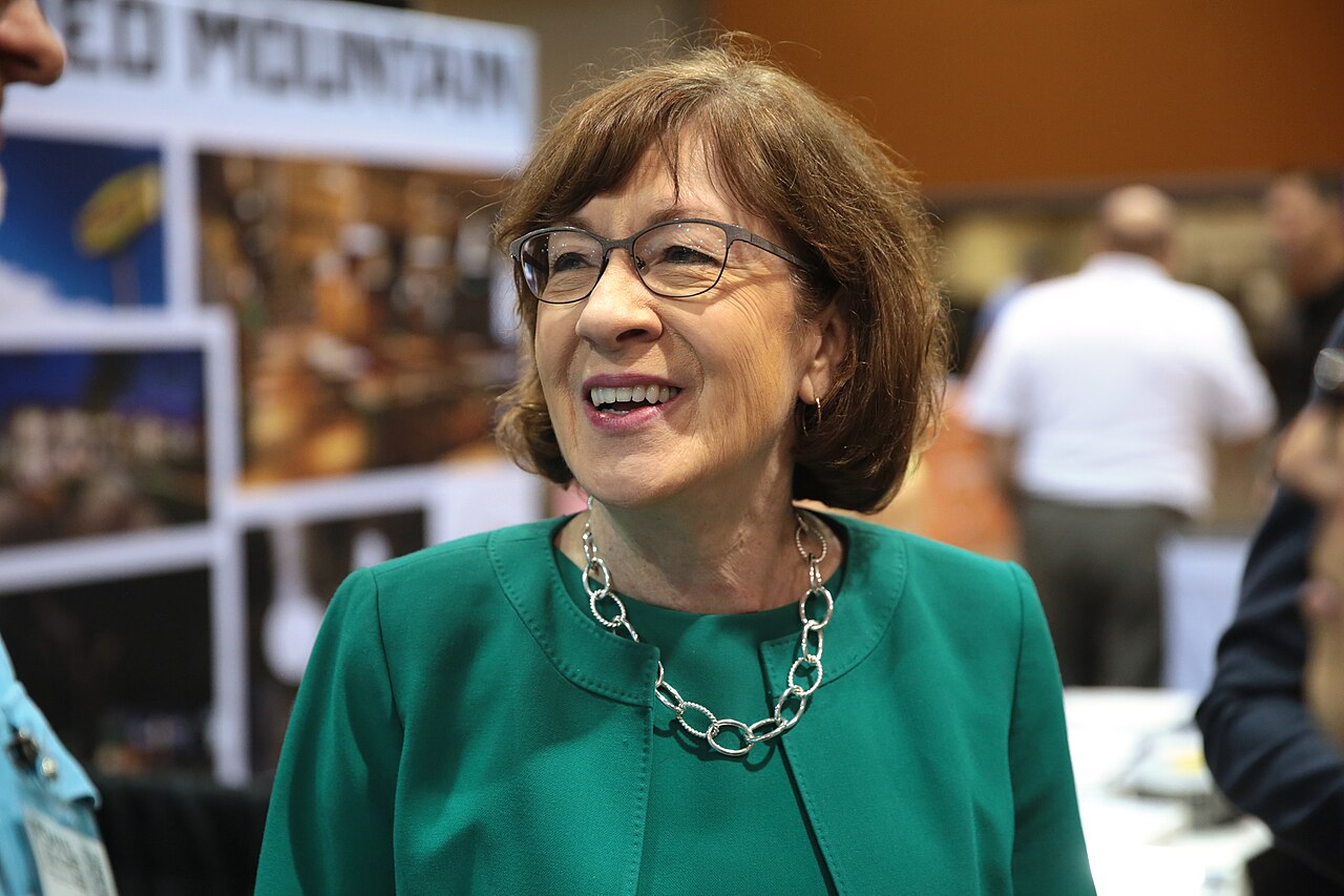 United State Senator Susan Collins facing left